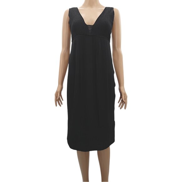 Armani Collezioni Black Midi Cocktail Dress Women’s 6  Minimalist Quiet Luxury - Picture 1 of 14